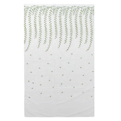 Green Willow Leaves Sheer Voile Curtain – Light-Filtering Tulle, 1x2.5m