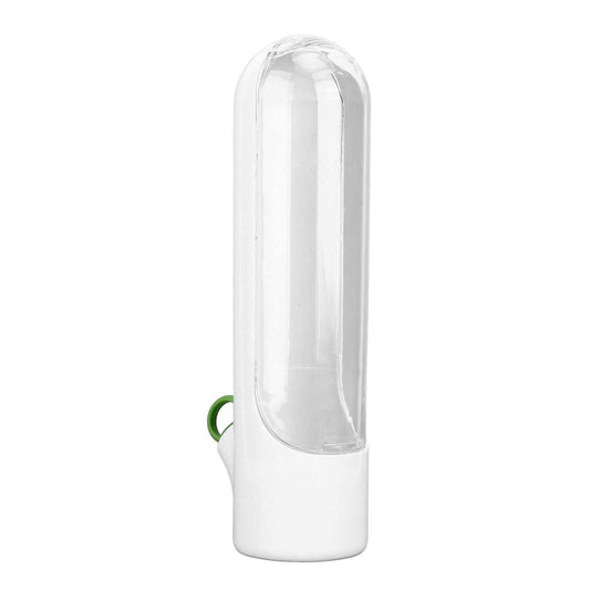 Herb Keeper Herb Storage Container with a clear plastic body, white base and small green side detail