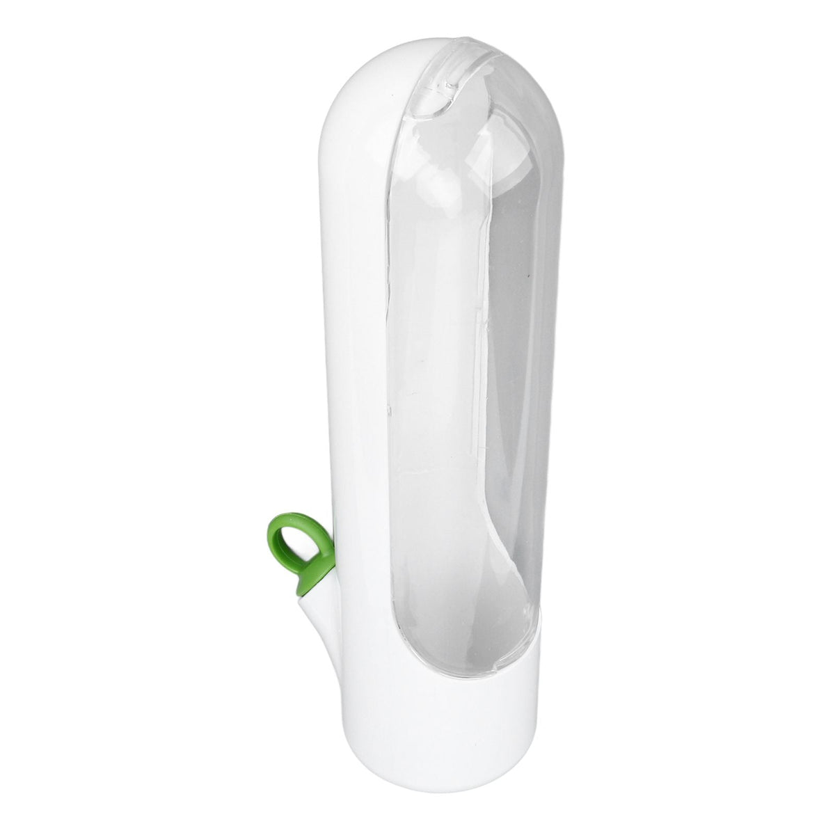 Herb Keeper Herb Storage Container in white plastic with a clear curved window and small green side loop