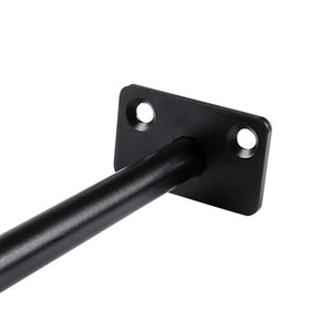 Hidden Floating Shelf Bracket with black metal rod and rectangular wall plate featuring two screw holes