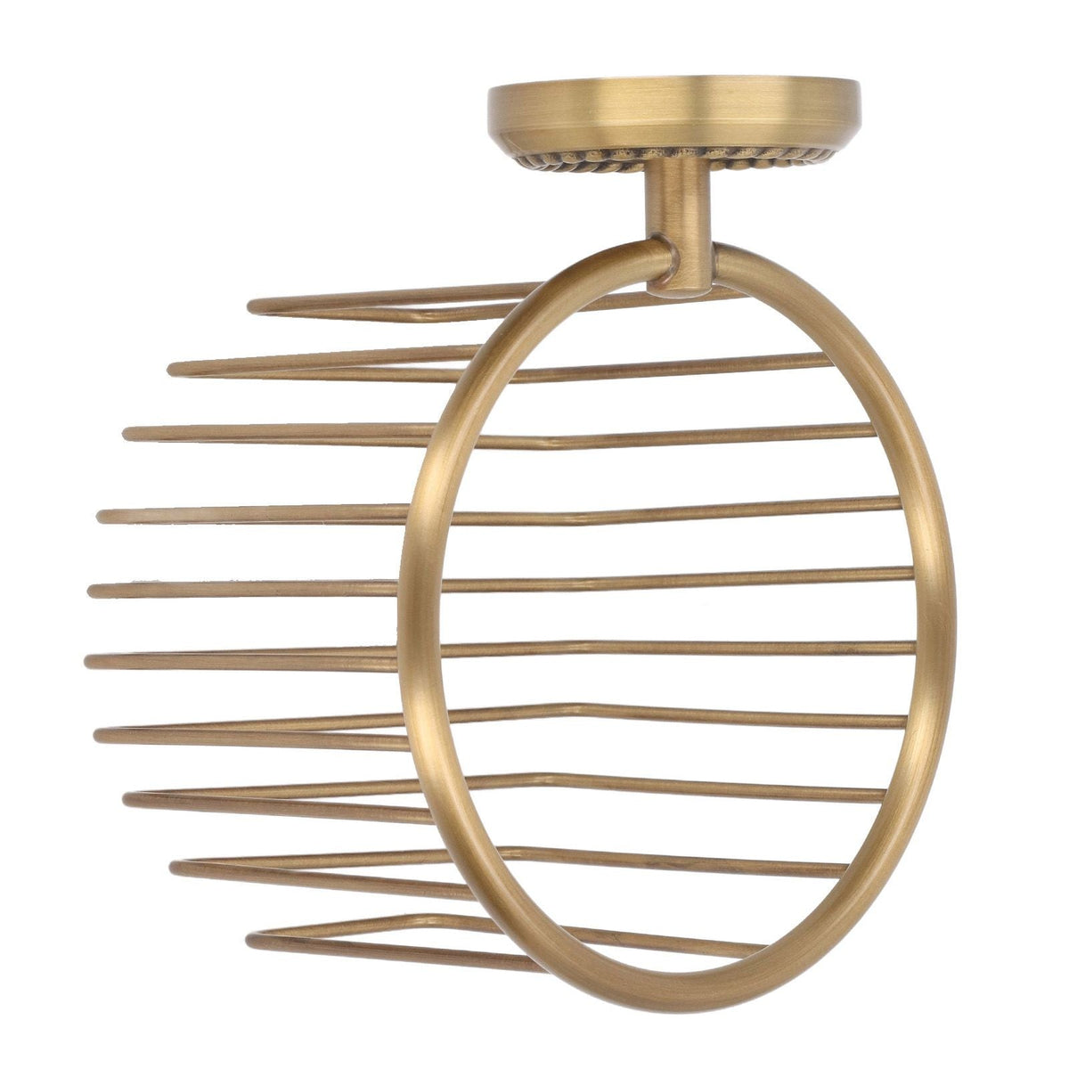 Hollow Out Toilet Paper Holder in antique gold-tone metal, with an open circular frame and parallel bars for a decorative design