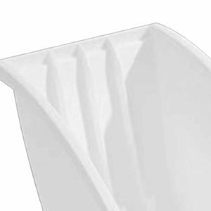 Japanese Kitchen Dish rack in translucent white plastic, featuring upright molded dividers to organize plates and dishes.