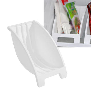 Japanese Kitchen Dish rack in white plastic with a curved upright holder and raised side supports