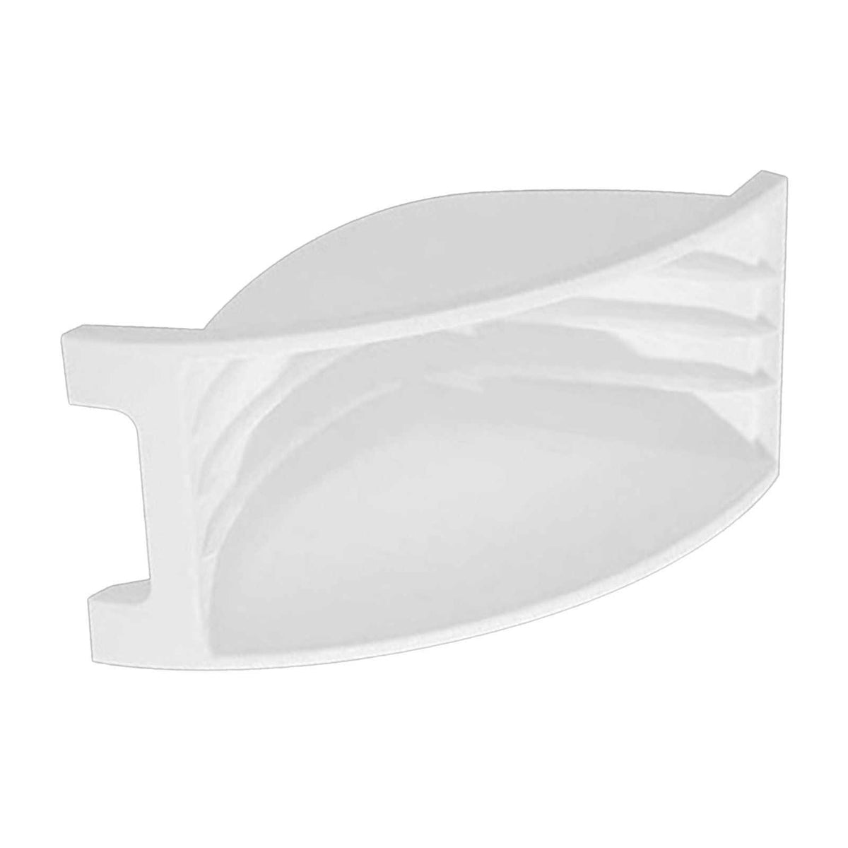 Japanese Kitchen Dish plastic dish rack in white, with a curved open body and raised ridges for upright storage.