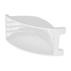 Plastic Japanese Kitchen Dish rack in white with a curved tray shape, raised sides and molded dividers