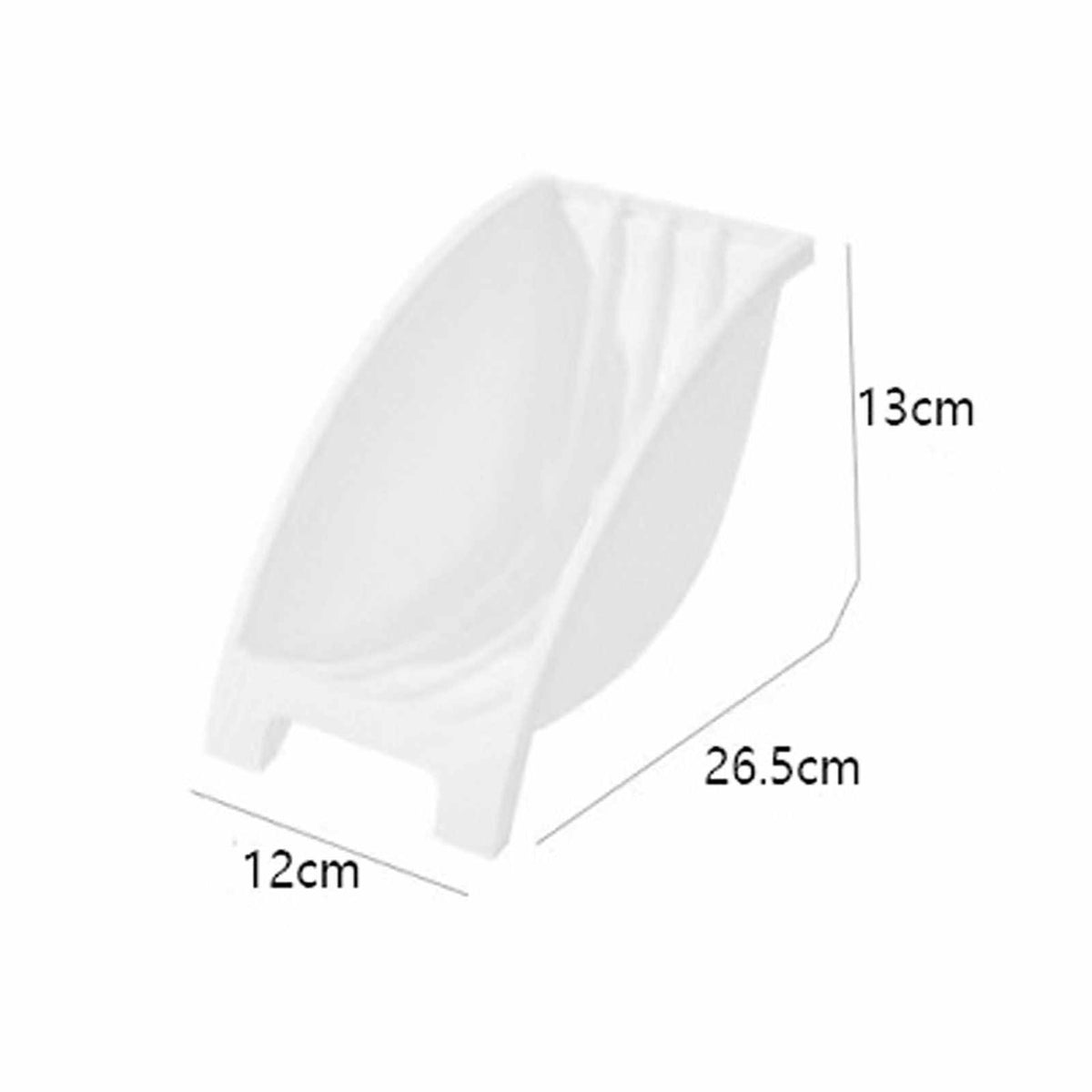 Japanese Kitchen Dish rack, white plastic plate holder with a curved upright divider and raised feet