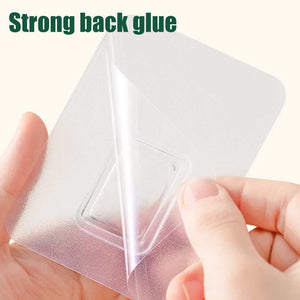 Kitchen 360° Rotated Hooks include a transparent adhesive backing pad with a peel-off film and square mounting base.