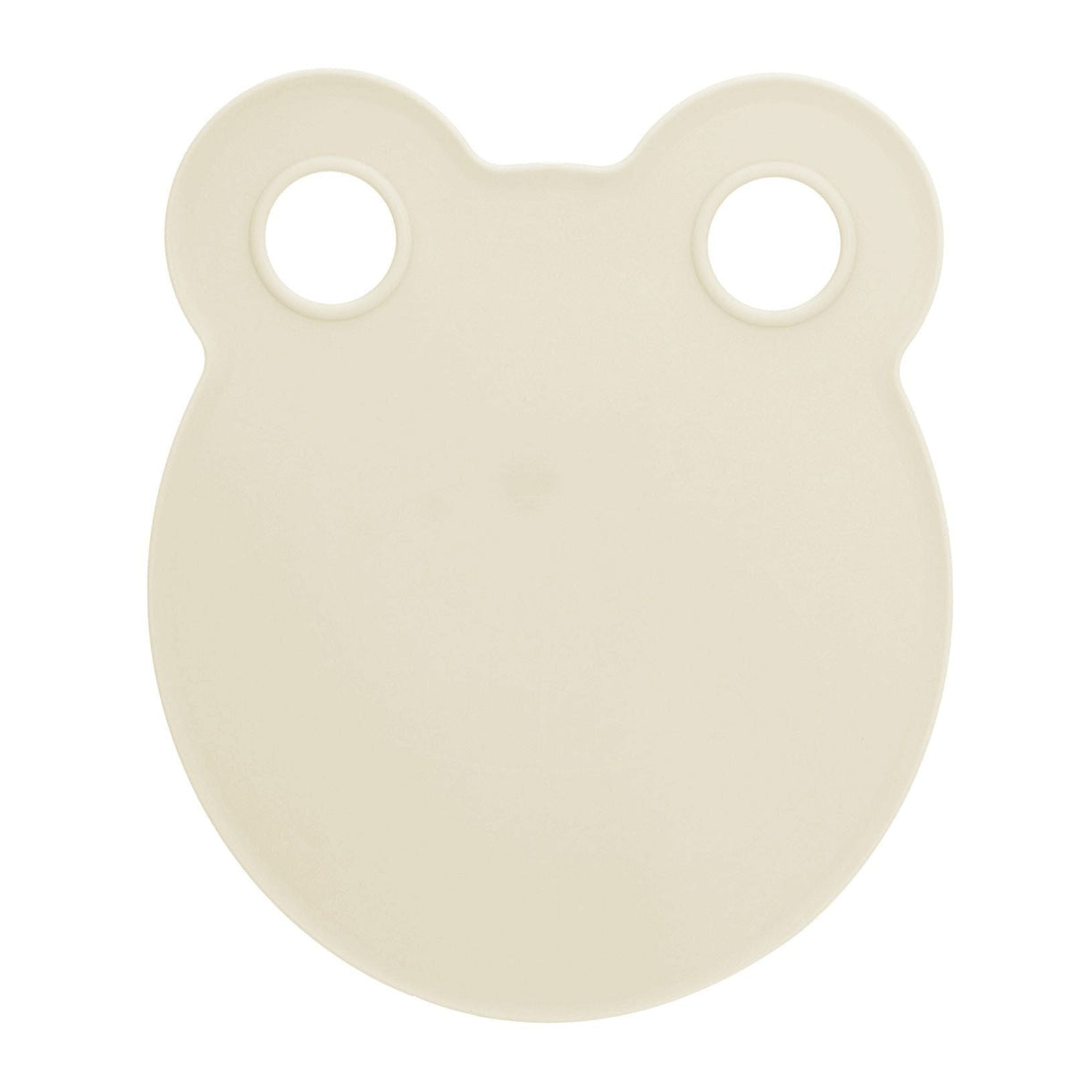 Kitchen Cutting Board in pale beige polypropylene, with a rounded bear-face shape and two circular ear holes