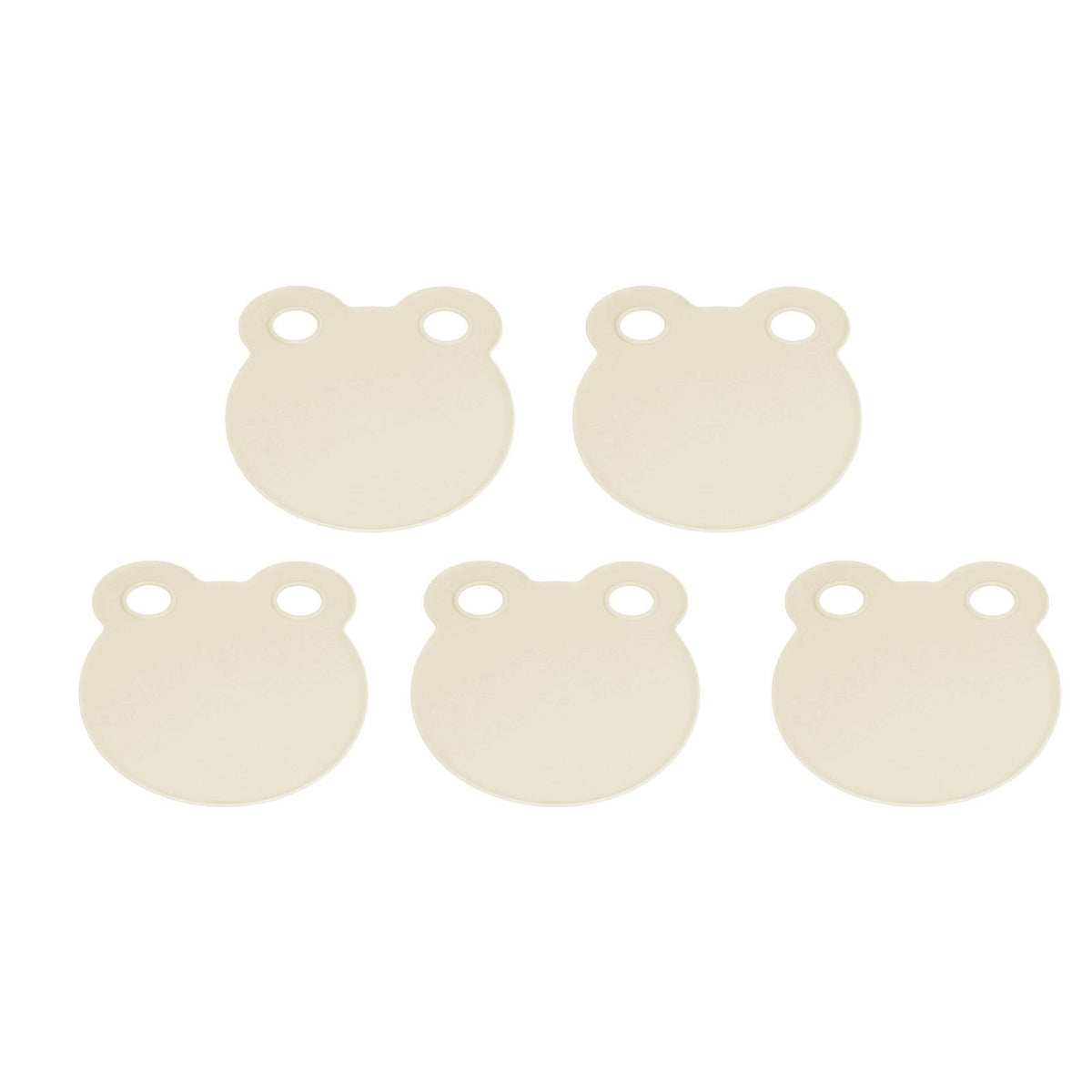 Kitchen Cutting Board set with five visible beige, smooth plastic boards, each featuring two rounded hang holes