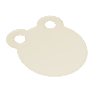 Kitchen Cutting Board in beige, with a smooth rounded shape and two circular hang holes for easy storage.