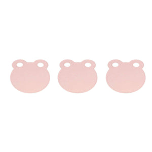 Kitchen Cutting Board set of three pale pink plastic boards with rounded bodies and two small hanging holes each