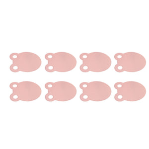 Kitchen Cutting Board set in pale pink PP plastic, with a smooth, textured-free surface and two circular holes at one end