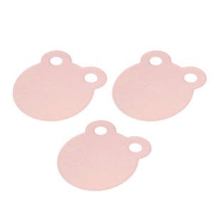 Kitchen Cutting Board set with three pale pink, smooth plastic boards, each featuring a rounded shape and two hang holes