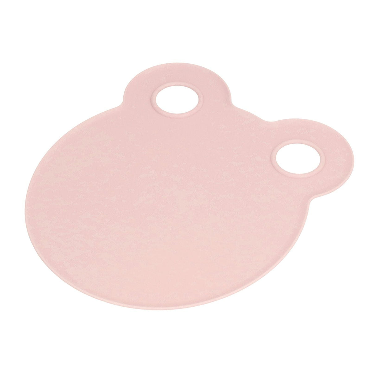 Kitchen Cutting Board in pale pink polypropylene, with a rounded shape and two integrated hanging holes