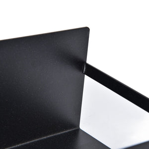 Kitchen Rack Space Saving magnetic spice shelf in black iron, featuring a single tier and raised back panel