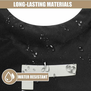 Large-Capacity Oxford Fabric laundry hamper in black textured fabric with water-resistant droplets and a Laundry label