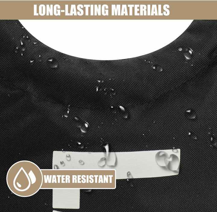 Large-Capacity Oxford Fabric laundry hamper in black textured fabric with water-resistant droplets and a Laundry label