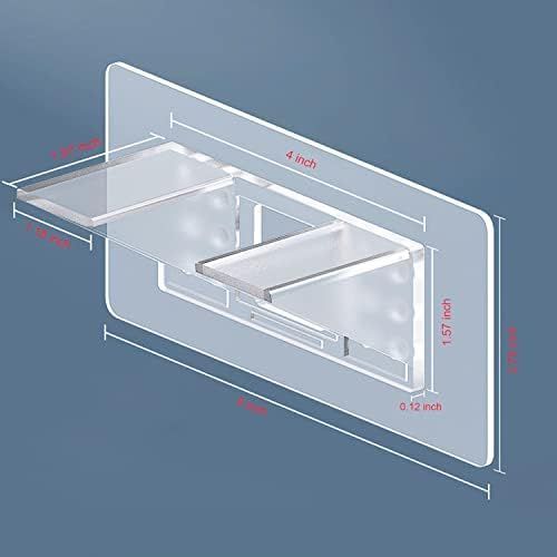 Large Size Adhesive Shelf Bracket with clear acrylic double-row supports and a wide rectangular adhesive backing plate