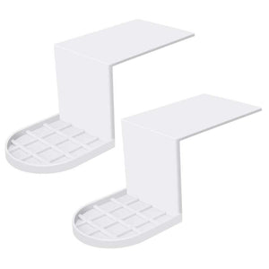 Laundry Detergent Holder, a white plastic drip catcher with a raised support and grid-textured cup platform, shown as a two-piece set