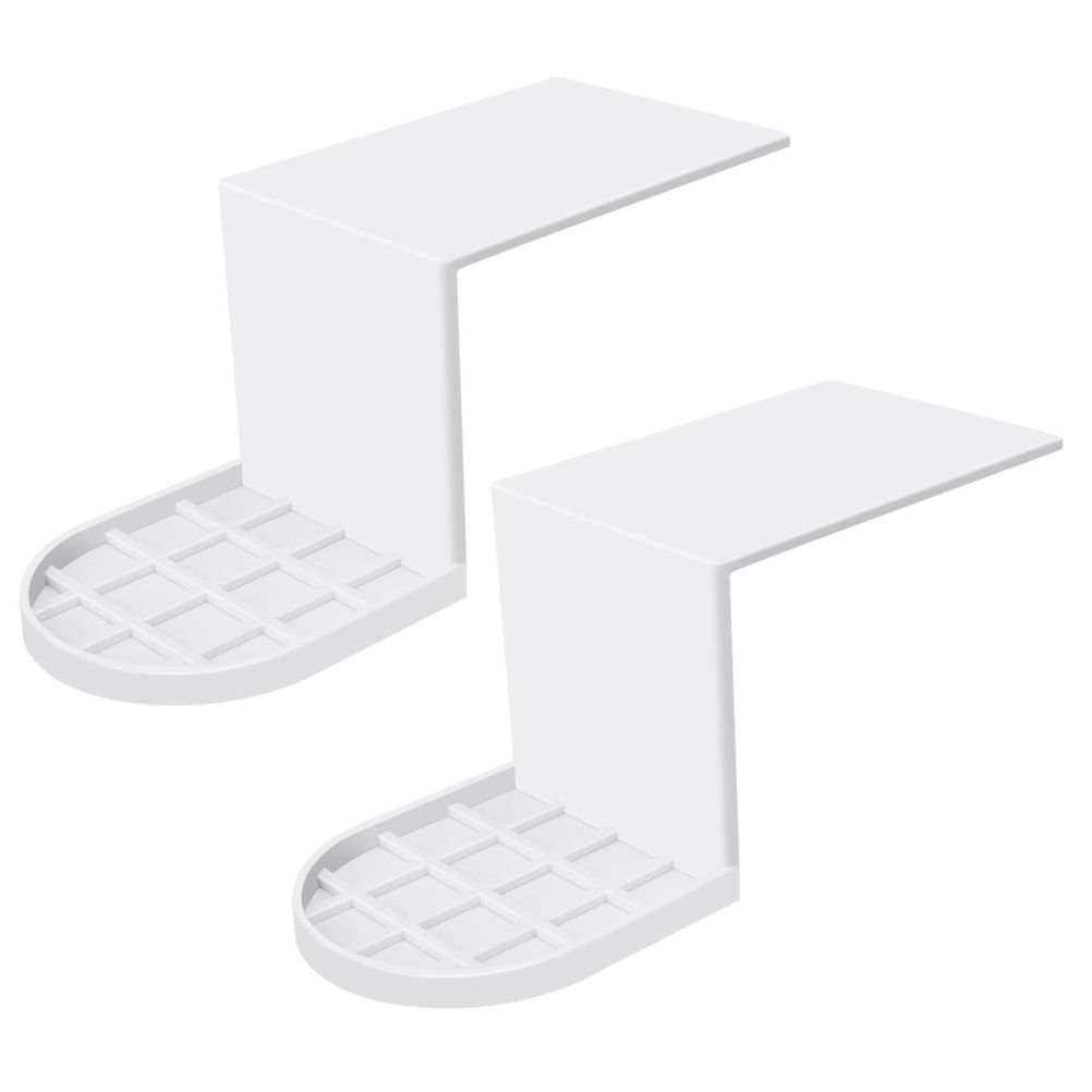 Laundry Detergent Holder, a white plastic drip catcher with a raised support and grid-textured cup platform, shown as a two-piece set