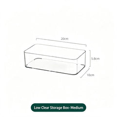 Clear PET Cosmetic Storage Organiser – Multi-Grid Desktop Makeup Holder for Vanity & Bathroom