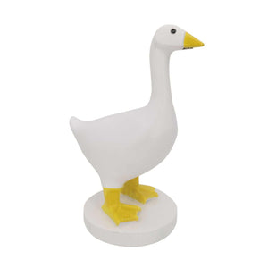 Magnetic Goose Key Holder in white resin with a yellow beak and feet, featuring a small magnet on its beak