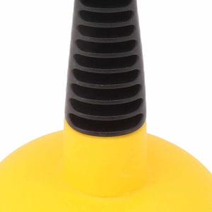 Mini Plunger Powerful with a bright yellow cup and black ribbed non-slip handle for a secure grip.