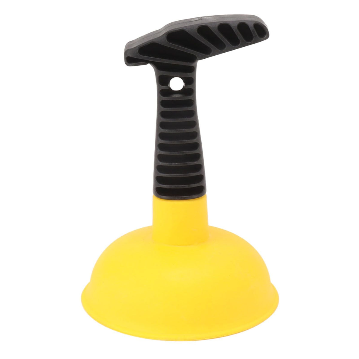 Mini Plunger Powerful with a bright yellow silicone cup and black ribbed non-slip handle with hanging hole