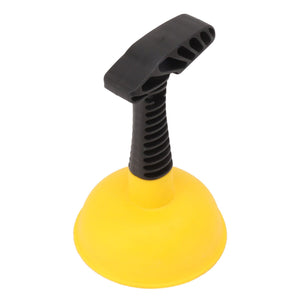 Mini Plunger Powerful with a bright yellow silicone cup and a black ribbed non-slip handle for a firm grip
