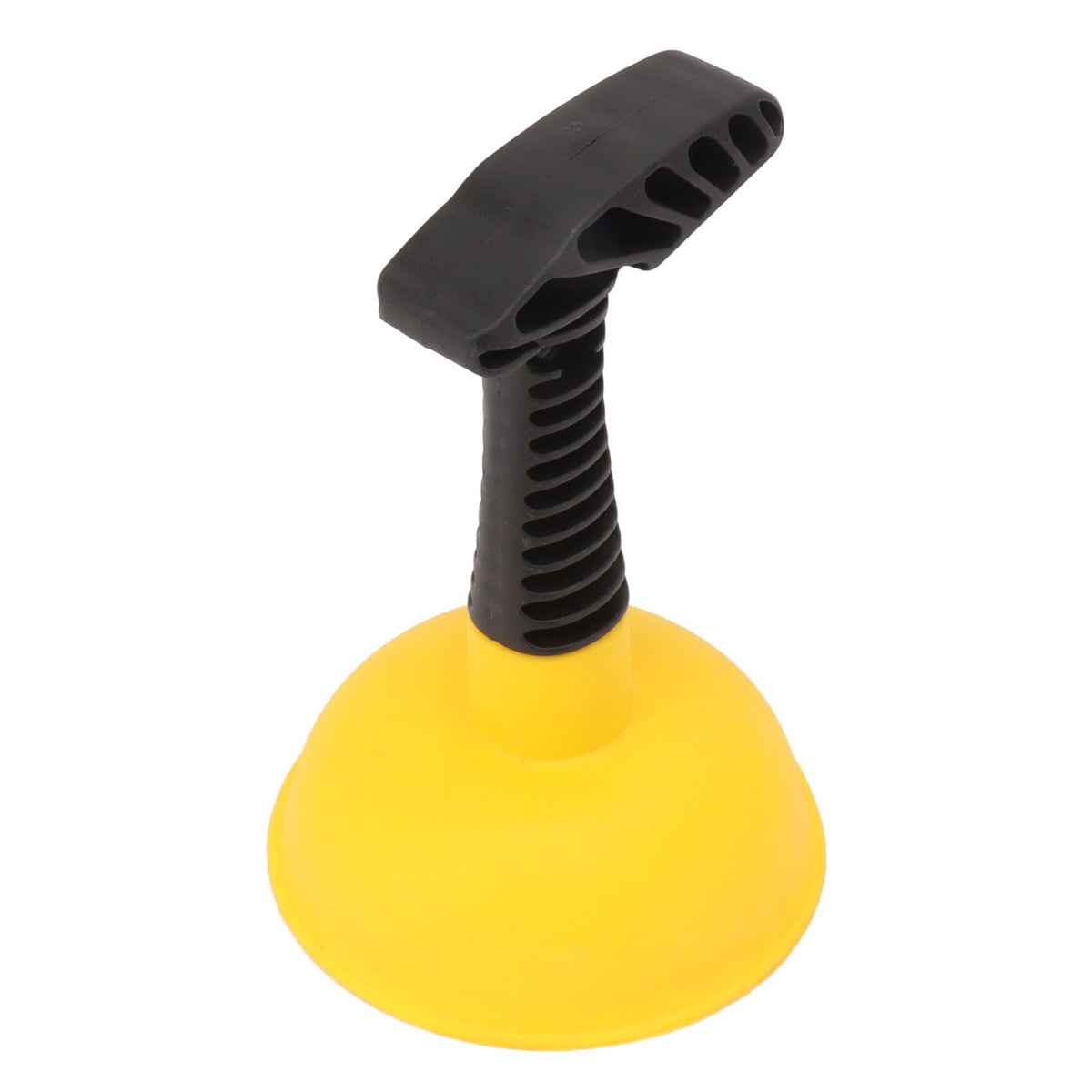 Mini Plunger Powerful with a bright yellow silicone cup and a black ribbed non-slip handle for a firm grip