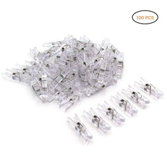 Mini Transparent Plastic Clips – Pack of 100