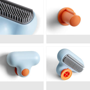 Mirror Squeegee TPR with a pale blue rounded handle, grey ridged wiping blade and orange suction cup hook