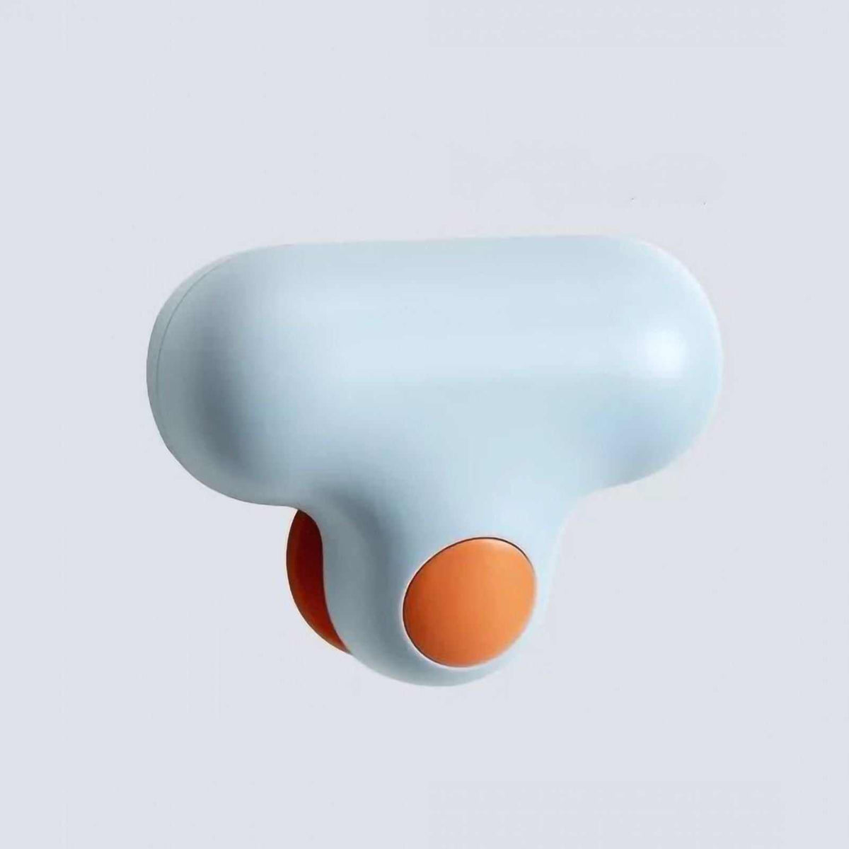 Mirror Squeegee TPR with a pale blue rounded plastic body and orange circular accents, featuring a compact curved blade