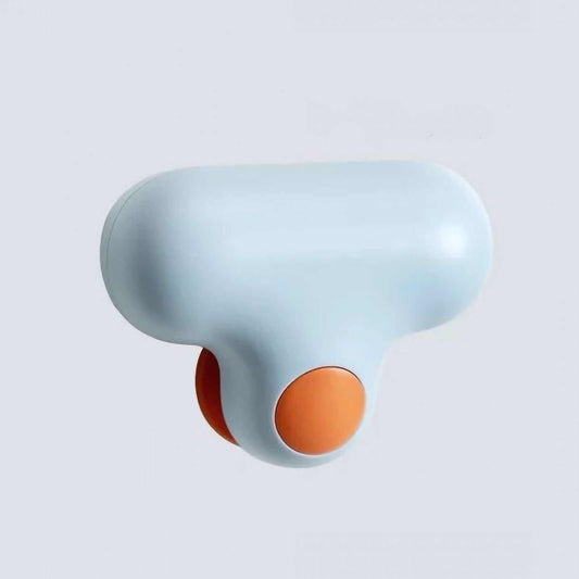 Mirror Squeegee TPR with a pale blue rounded plastic body and orange circular accents, featuring a compact curved blade