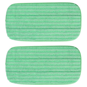 Mop Pad Microfiber two-pack with green microfiber fabric, rectangular rounded edges, and textured horizontal cleaning stripes
