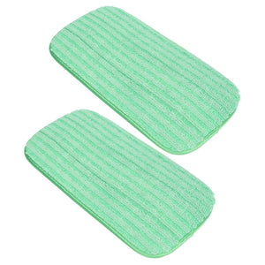 Mop Pad Microfiber set of two mint green reusable pads with soft ribbed textured fabric and rounded rectangular edges