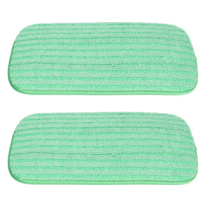Mop Pad Microfiber reusable pads in pale green with a textured, horizontally ribbed surface, shown as a two-pack