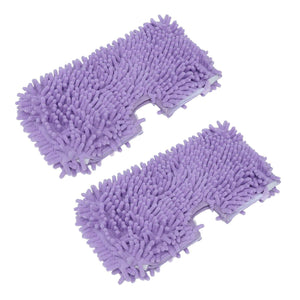 Mop Replacement Pads, two purple microfibre covers with a thick chenille texture and shaped steam mop fit