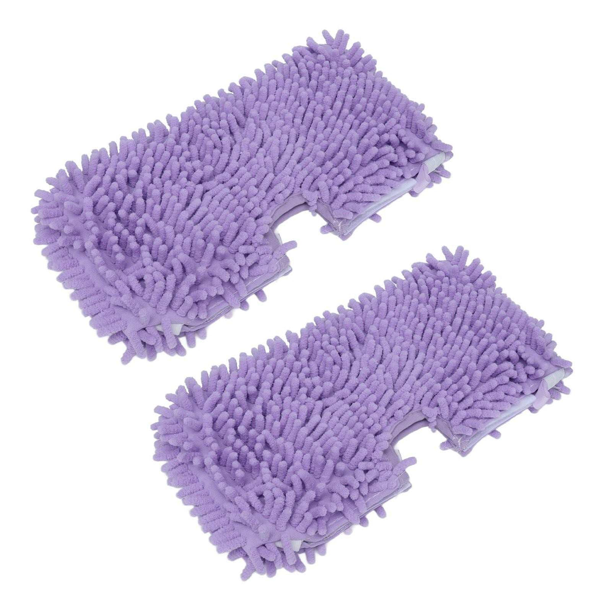 Mop Replacement Pads, two purple microfibre covers with a thick chenille texture and shaped steam mop fit