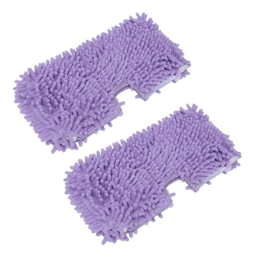 Mop Replacement Pads, two purple microfibre covers with a thick chenille texture and shaped steam mop fit