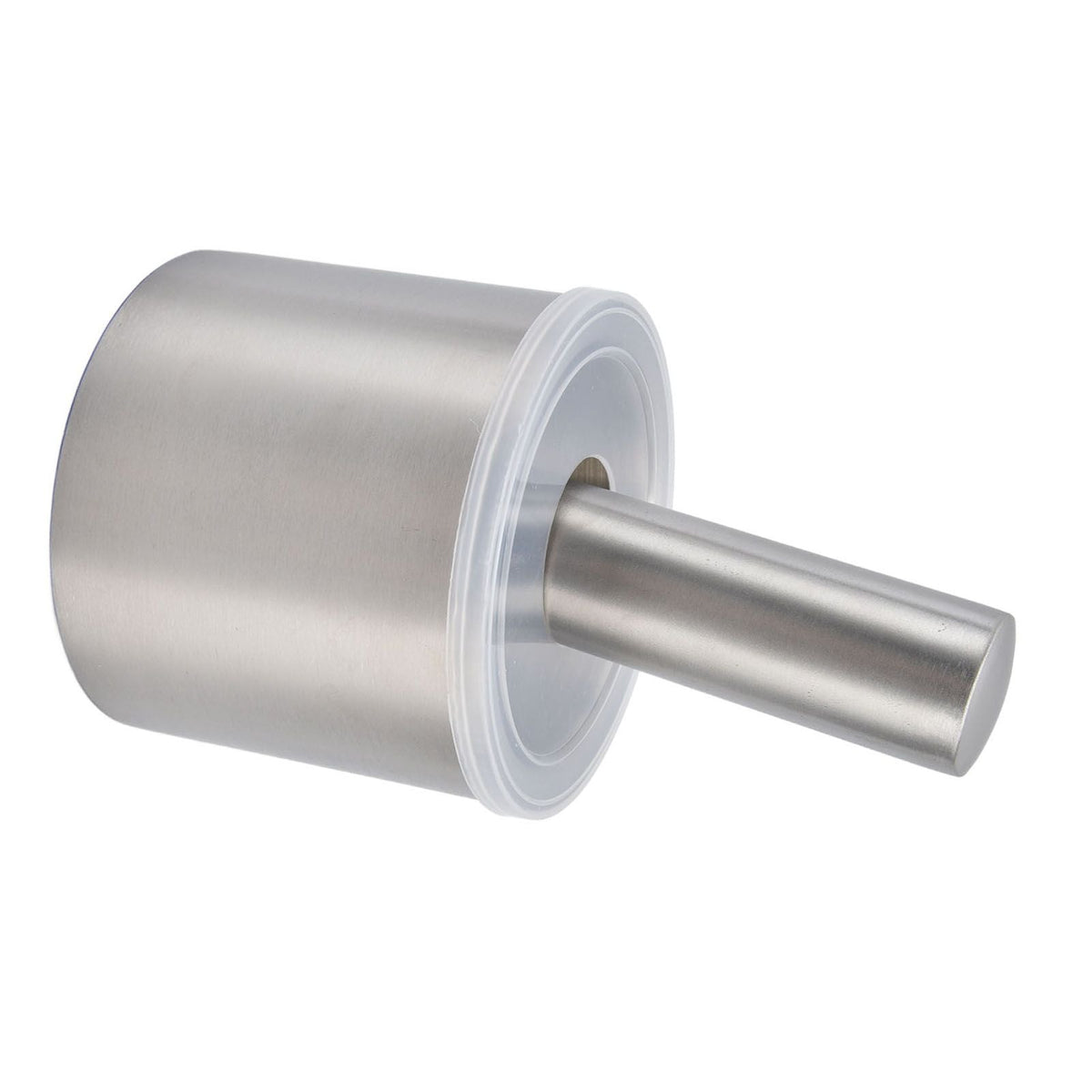 Mortar Pestle Dual Structure stainless steel grinder with a cylindrical bowl, matching pestle and translucent rimmed cover