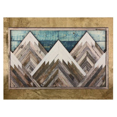 Geometric Barnwood Mountain Wall Art – Rustic Wood Decor, Ready to Hang, 30x20cm