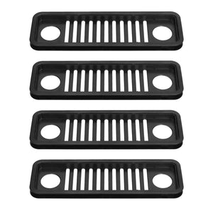 Network Wire Storage Rack set of four black ABS plastic cable management trays with ventilated slots and round end holes