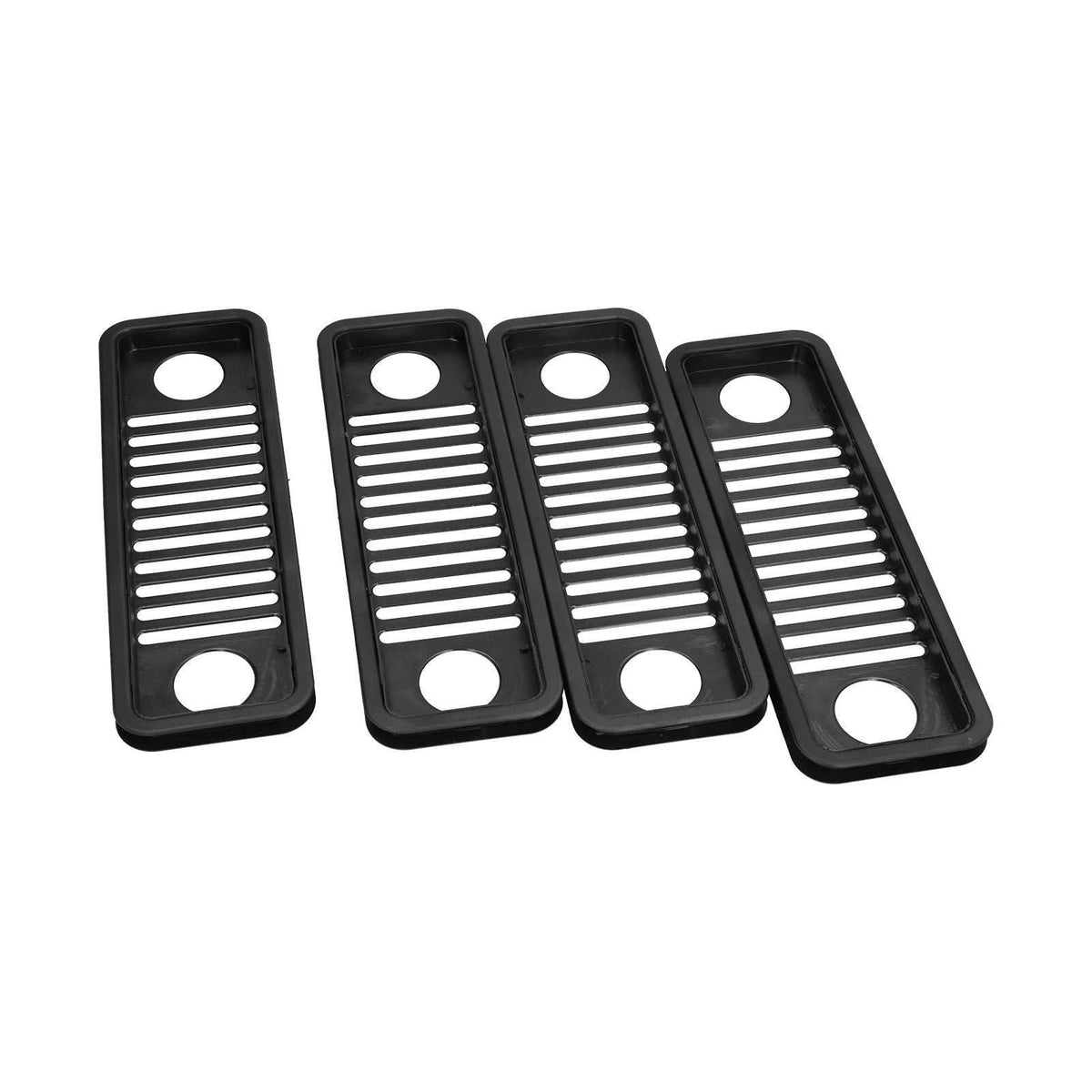Network Wire Storage Rack set with four black ABS cable management trays, featuring ventilated slots and circular end holes