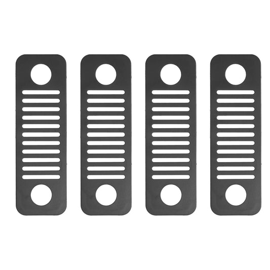 Network Wire Storage Rack set of four black plastic cable racks with rounded ends, two circular holes and ventilated slots