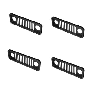 Network Wire Storage Rack set of four black plastic cable trays with open slotted vents and round end holes