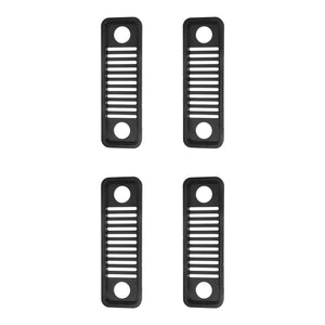 Network Wire Storage Rack set of four black plastic cable trays with slotted ventilation and round holes at each end