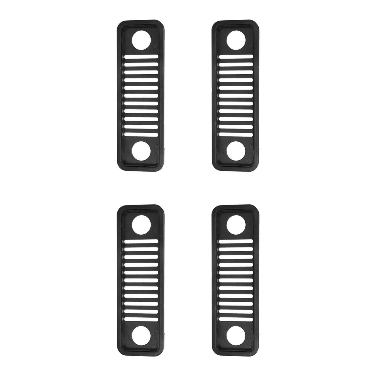 Network Wire Storage Rack set of four black plastic cable trays with slotted ventilation and round holes at each end