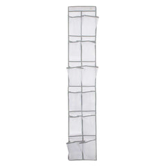 Over-Door Storage Bag – 12-Pocket Mesh Organiser for Shoes, Accessories & Household Supplies (White)