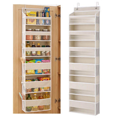 Artiss Over Door Storage Organiser – 6-Tier Fabric Pockets, Set of 2 (Beige)